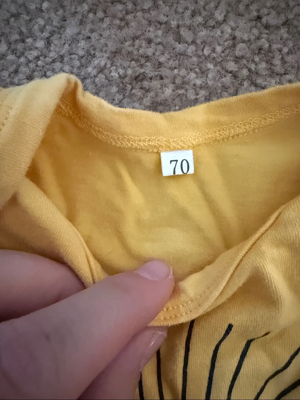 Yellow Lion Print Baby One-Piece with Gray Lion-Pattern Pants